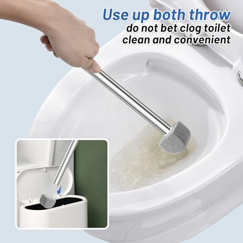 YINGMORE Pumice Stone Toilet Bowl Cleaner Toilet Deep Cleaning,Bathroom Cleaner Brush with Long Handle for Remove Hard Water Stains with Toilet Handle+ Pumice Stones - style: 1 Toilet Handle+7 Pumice