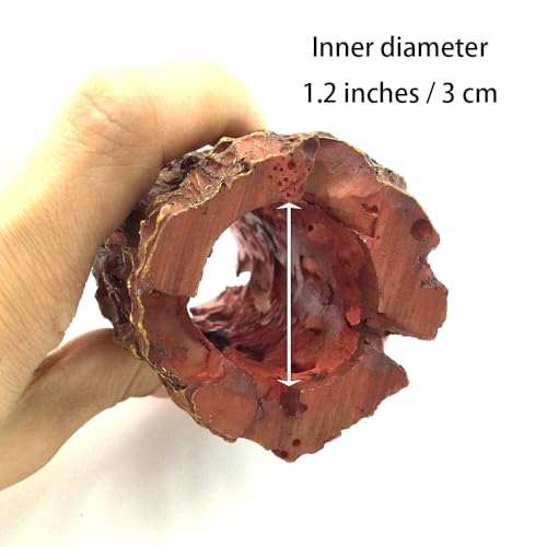 Shelltech Shrimp Hideout Resin Aquarium Decorations Hollow Log Hideaway for Shrimp, Mini Fish, Lizard, Gecko (Dark Brown, Mini) - color: Dark Brown, size: Mini