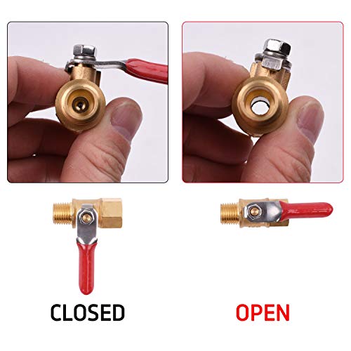 1/4" Heavy Duty Air Compressor Brass Ball Valve Shut Off Switch, 1/4 Inch Male And Female NPT Thread Pipe Fitting