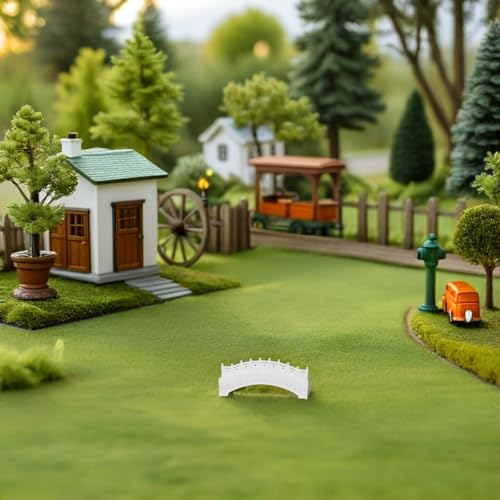 SHINEOFI 100 Scale Mini Arch Bridge Figurine for Fairy Garden and Bonsai Decoration, Plastic Micro Landscape Model for Terrarium and Fish Tank Scenery