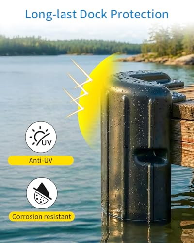 OCEANBROAD Dock Corner Bumpers, Heavy-Duty Marine Guard for Dock Corner & Edge Protection, UV-Resistant PVC with Stainless Steel Hardware, Vertical Installation for Straight Corners - style: 2 Pack