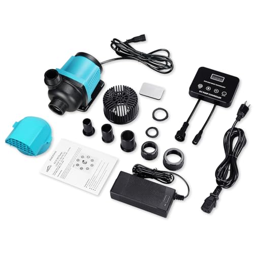 1320GPH Aquarium Return pump with LCD display controller, DC 24V 35W aquarium pump for saltwater freshwater aquarium,fish tank,sump,20 speeds ECO Quiet Submersible and inline pump - style: 1320GPH 35W