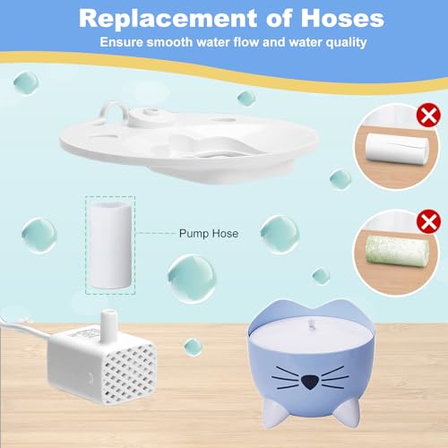 Cat Water Fountain Filter,Cat Fountain Filters for PIXI Pet Water Fountain,16 Pack Pet Fountain Filter Replacement,4 Pump Hoses - color: 16+4 Pack