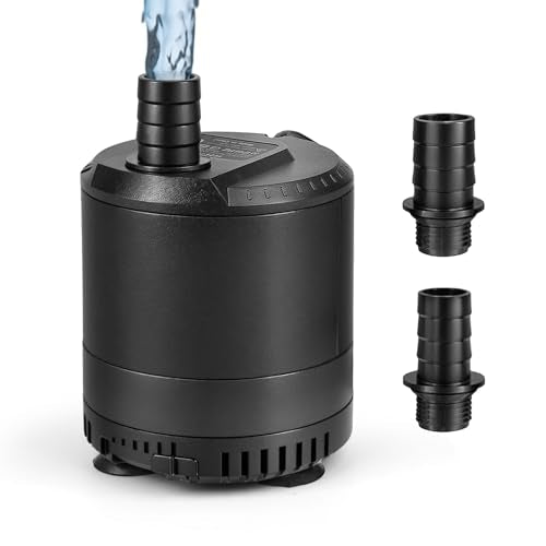 Aquarium submersible pump 109-724GPH, aquarium water pump, Adjustable water flow, Quiet operation,1 Nozzle,Suitable for fish tanks, ponds, aquariums, statues, hydroponic greens. - size: 15W