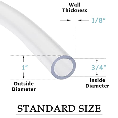 DAVCO 3/4" ID x 25ft Clear Vinyl Tubing, Low Pressure Flexible PVC Tubing, Heavy Duty UV Chemical Resistant Lightweight Plastic Vinyl Hose, BPA Free and Non Toxic - size: 3/4"ID, style: 25 Feet