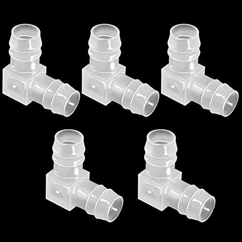 5/8" Hose Barb 90 Degree Elbow L Fitting, Equal Barbed Joint Splicer Mender Adapter Union Adapter for Boat Aquarium Fuel Gas Liquid Air (Pack of 5) - size: 5/8 Inch
