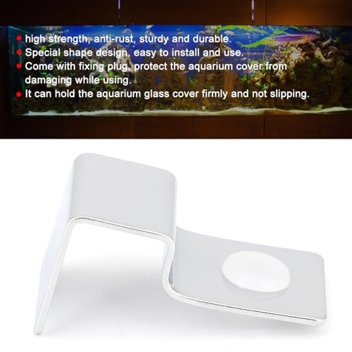 4PCS Aquarium Lid Clips, Fish Tank Cover Bracket Stainless Steel Aquarium Glass Cover Clip for Easy Installation and Maintenance (10mm) - size: 10mm