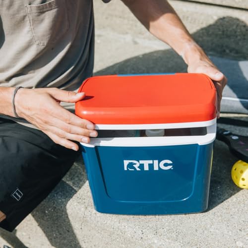 RTIC 8 QT Road Trip Personal Cooler, Small, Compact, Insulated, Portable Ice Chest Box for Food, Drink, Beverage, Beach, Camping, Picnic, Fishing, Boat, 12-Can Capacity - color: Patriot