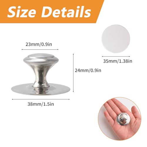 MOROBOR Stainless Steel Drawer Knobs, 8pcs Self-Stick Cabinet Pulls, 0.9Inch Adhesive Sliding Door Handle with Mounting Screws for Glass Cabinet Cupboard Drawer (Brushed Silver) - color: Brushed Silver, size: 0.9Inch