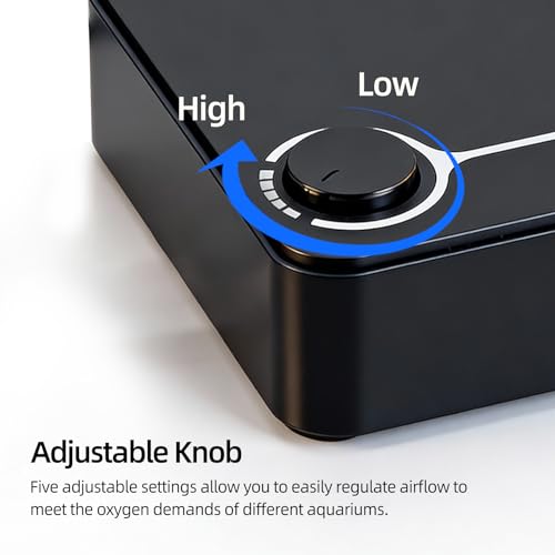 UPETTOOLS Aquarium Air Pump 10W – Ultra-Quiet Fish Tank Air Pump with 4 Outlets & Adjustable Flow Control, Powerful Oxygen Pump for Aquariums up to 200 Gallon