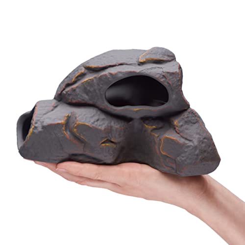 Aquarium Ceramic Decorations Cave Betta Stone Decor - Aquarium Fish Tank Hideway Decor for breeding Cichlids Plecos Betta Toys Hideout (Magma Rock)