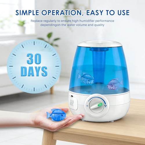 12 Pack Humidifier Cleaning Fish, Humidifier Cleaner for Most Humidifiers + Fish Tanks, Demineralization Cartridge to Purifie Water, Prevent Hard Water Build-Up, Reduce Scale to improve Humidification - color: Humidifier Cleaning Fish-12 Pack