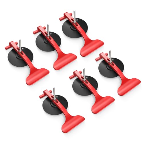 6 Pack Suction Cup Clamps for Convertible Glass Windshield Repair/Gluing 6 Pack Red