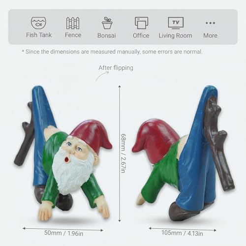 Gnome Statue Gnome Figurine Plant Pot Hanger Hugger, Resin Funny Gnome Ornament Garden Decor for Yard Lawn, Naughty Gift for Plant Parents - style: Gnome
