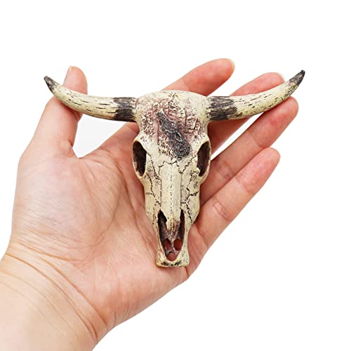 Oooct Bearded Dragon Tank Decor Accessories, Resin Cattle Skull Reptiles Hideouts Decorations, Decor Statue for Fish Aquarium Cave Landscape - color: A, size: Small