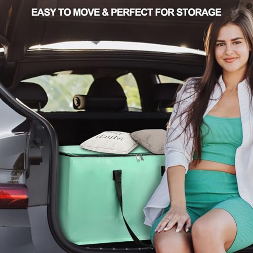 Moving Bags Heavy Duty Mint Green – Large Packing Bags for Moving, Extra Large Storage Totes with Zippers and Handles - color: Mint Green