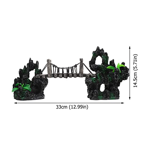 Aquarium Bridge Decorations Rope Bridge Mountains Fish Tank Ornament Aquarium Landscaping Decor