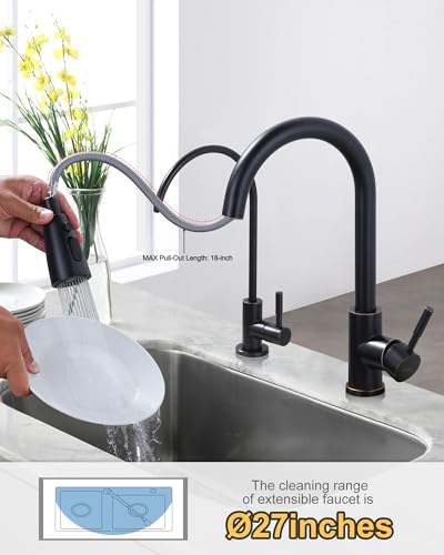 Kitchen Faucet and Water Filter Faucet Combo, WOWOW Stainless Steel Kitchen Sink Faucet with Drinking Water Faucet for Reverse Osmosis or Water Filtration System, Oil-Rubbed Bronze - color: C: Oil Rubbed Bronze, style: Kitchen Faucet & Filter Faucet