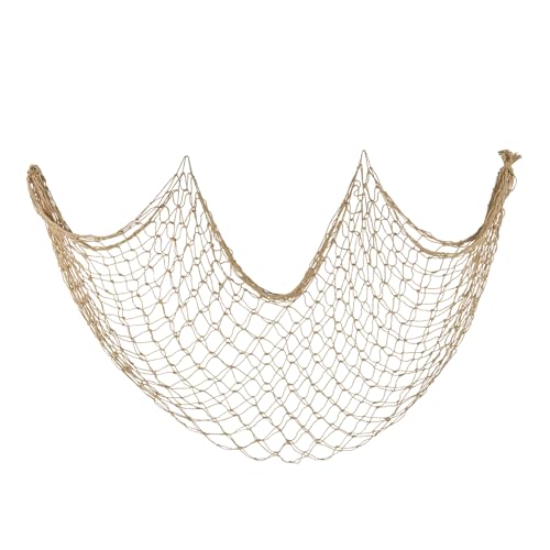 ZUEXT Caramel Decorative Fishing Net 80x40 Inch, Large Picture Fish Net, Wall Photo Hanging Fishnet for Nautical Mermaid Pirate Ocean Themed Hawaii Beach Under the Sea Party Decorations - color: Caramel, size: 80" x 40" - 1 Pack