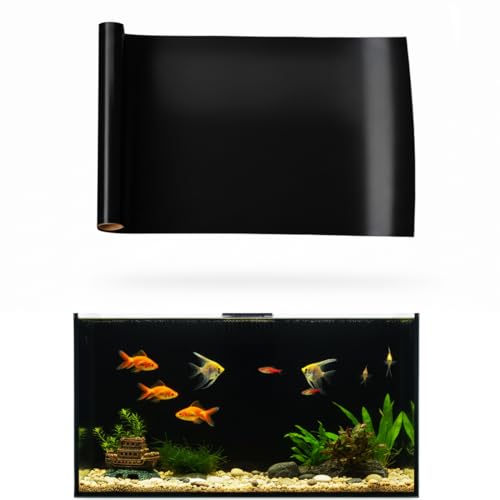 Aquarium Background Static Cling Black Fish Tank Sticker 39 x 12 inches | Easy Install for Glass Tanks, No Residue, Reusable - color: Black, size: 39 x 12 inches