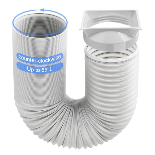 Portable Air Conditioner Hose Kit 5.9" Dia 59" Length Universal AC Hose with Adapter Flexible Exhaust Hose and AC Unit Tube Connector for Portable Air Conditioner Vent AA04 - size: Dia 5.9" Exhaust Hose L 59"&Coupler AA04