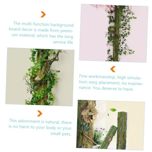 Lifelike Aquarium Bark Background Decoration, Simulated Tree Bark Board Cable Ties, 30x50cm Reptile Tank and Fish Tank Scenic Habitat for Tortoise and Bearded Dragon Terrariums