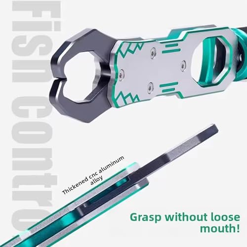 12" Fish Lip Gripper, Professional Aluminum Alloy Fish Holder with 360 Swivel Non-Slip Handle 40lb Heavy Duty Grabber for Fishing Catch and Release Control Tackle