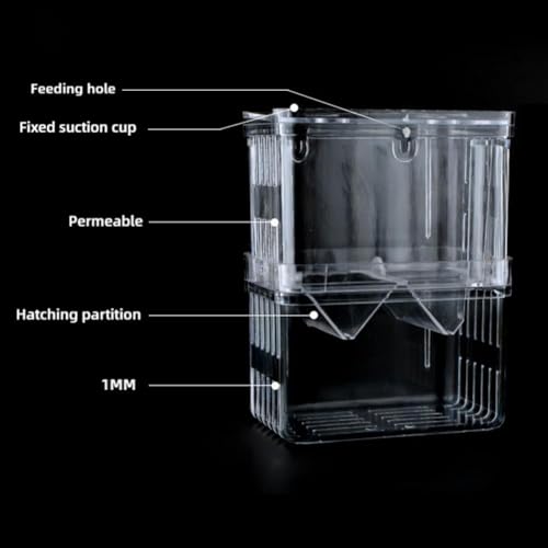 Aquarium Fish Breeder Box,Acrylic White Breeder Isolation Divider Hatching Boxes Accessory,Aquarium Acclimation Hatchery Incubator for Small Baby Fishes Shrimp Clownfish Guppy (L) - color: L