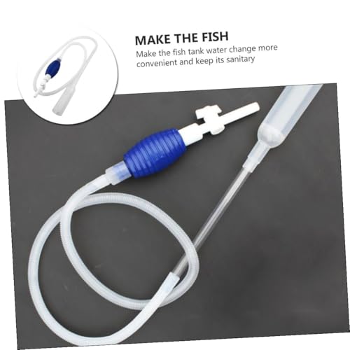 Hemoton Fish Tank Water Changer Manual Pump Siphon Tool Medium Size White Vacuum Gravel for Fish Tank Maintenance