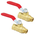Heavy Duty 1/4 inch NPT Brass Ball Valve Air Compressor Shut Off Valve, 1/4" Male NPT x 1/4" female NPT (2Pcs) - size: 1/4" ball valve(2Pcs)