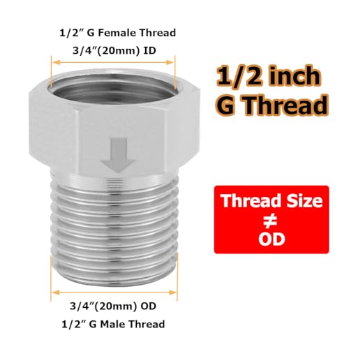 Hooshing Stainless Steel Check Valve 1/2" Female to 1/2" Male Thread Non Return One Way Water Backflow Preventer - size: 1/2" Female to 1/2" Male