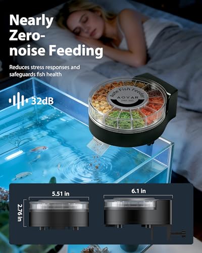 Automatic Fish Feeder Dispenser for Aquarium: Auto Precision Food Feeding 300ml Large Capacity for Powder Flakes Pellet, Battery Feeders Timer for Small Tank Turtle Betta Koi Vacation Weekend Day - size: CY-059F