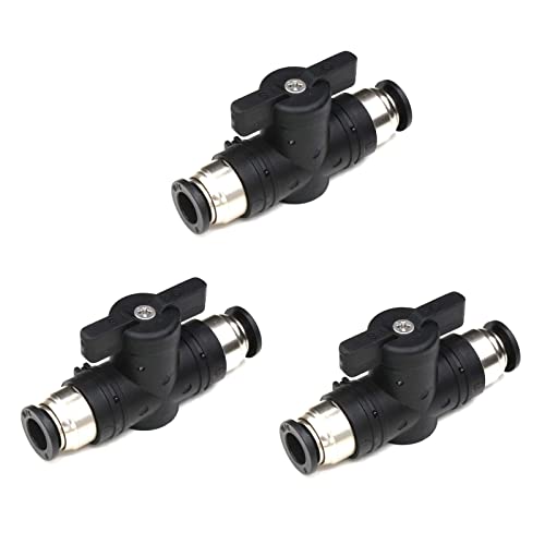 3/8 Push Connect Valve,CEKER 3/8 inch OD Quick Connect Tube Fittings Pneumatic Valve Push Fittings Union Straight Air Flow Control Valve 3Pack - size: 3/8" OD