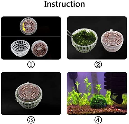 XYWHPGV 6-Piece Plastic Moss Ball Holder for Aquariums (7edd1 c593b 49652 ff0ec 11a40 d5eb1