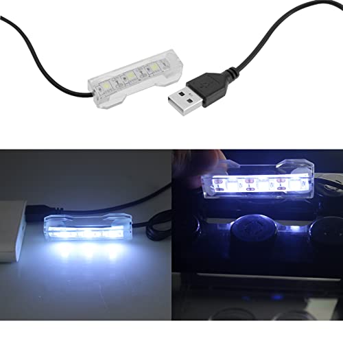 ECSiNG 2Pcs Small Aquarium Light Black Wire White Light USB Strip Water Plant Light USB Mini Desktop Fish Tank White LED Lights Aquarium Accessories