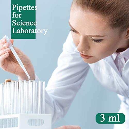 moveland 3ml Disposable Plastic Dropper Pipettes, Calibrated Dropper Suitable for Science Laboratory, DIY Art (15) - size: 3 ML