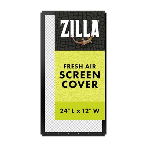 Zilla Fresh Air Screen Cover, Secure and Durable Metal Mesh Cover for Reptile Terrariums, 24 x 12 inches - size: 24" x 12"