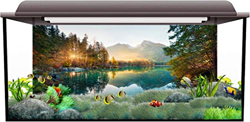 AWERT 48x20 inches Nature Landscape Aquarium Background River Mountain Autumn Scenery Fish Tank Background Vinyl Background - size: 48x20in/120x50cm