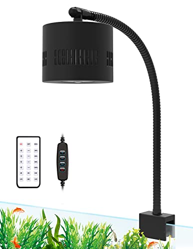 Lominie Aquarium LED Light 10 Gallon Fish Tank Light Timer Clip on Aquarium Lamp Full Spectrum 85W 6500k for Freshwater Refugium Cube Tank with Gooseneck - color: A120 Freshwater