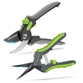 Gardening Scissors, Sharp Plant Trimming Scissors for Precise Cuts, Stainless Steel Pruning Shears Bonsai Clippers, 8.5" Bypass Garden Clippers and 6.5" Curved Garden Shears 2 Pack - style: 6.5" Curved & 8.5" Bypass