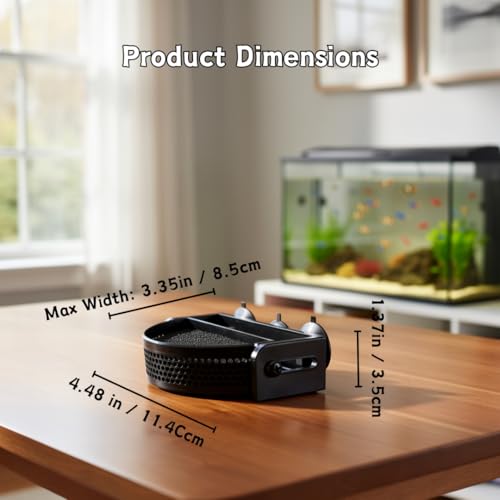 Aquarium Filter Baffle with Suction Cups, Fish Tank Flow Controller, Water Surface Calmer & Flow Reducer for Betta Fish and Shrimp (Black) - size: Small
