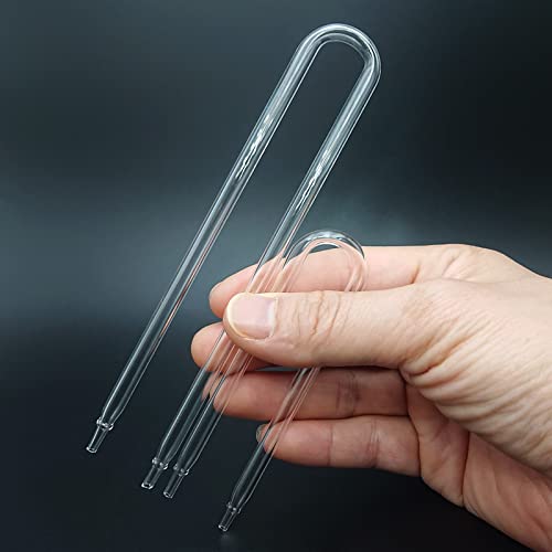 Glass U Shape Tube for Aquarium Air Pump Fish Tank Aquarium CO2 Diffuser Connect Tube 2PCS - size: Glass