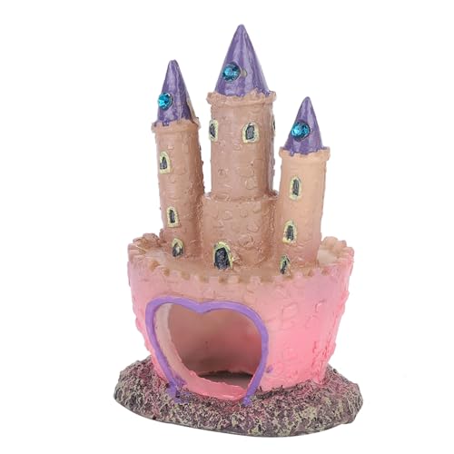 Resin Cartoon Castle Shape Ornaments Landscape Decoration for Aquarium Fish Reptiles Tank Made of Quality Resin Material Durable and Safe for Fish Tank Aquarium Reptile Box