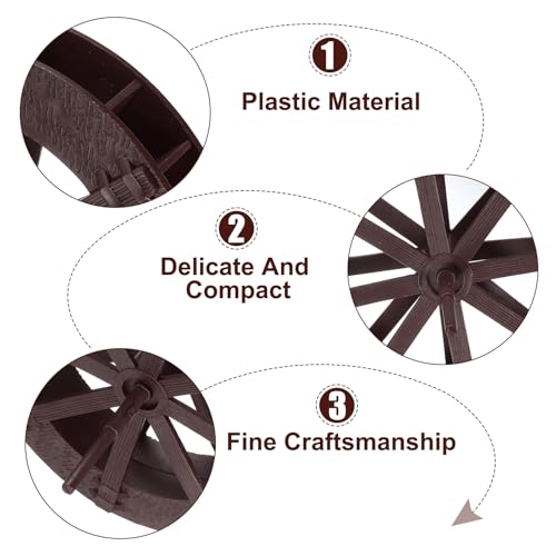 uxcell 2 Pcs Fountain Water Wheel, 5.1 Inch Desktop Fortune Statue Aquarium Wheels Decor Water Fountains Wheel Brown - color: Brown, size: 5.1 Inch