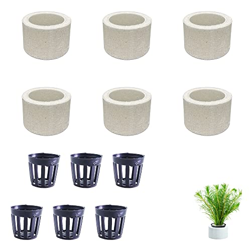 6 PCS Anti-Floating Ceramic Aquarium Plant Rings, Aquatic Plants Fixed Rings, Aquarium Landscape Ceramic Plant Fixing Aquarium Plant Weights Pot Fish Tank Accessories