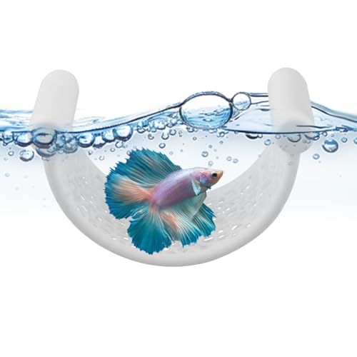 Aquarium Floating Hammock for Fighting Fish, Shrimp & Nano Fish - Minimalist Resting Platform, LowFlow Tank Decoration, Easy to Clean Aquatic Tank Perch for Small Fishes