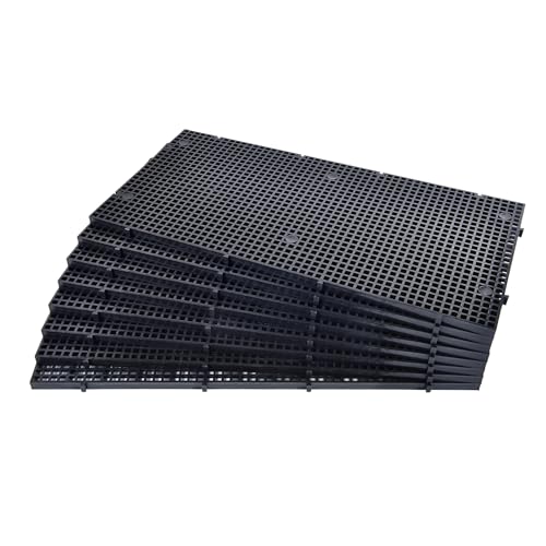 ALEGI Aquarium Grid Isolate Board Divider Fish Tank Bottom Black Filter Tray Plastic Crate (8pcs Black) - size: 8pcs Black