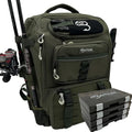 Baitium Fishing Backpack, Tackle Bag With Rod Holders, 40L Capacity With Cooler, Rain Cover, Insulated Pocket, 4 Tackle Trays Included- (Green) - color: Green