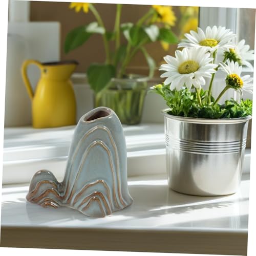 Cabilock Ceramic Miniature Mountain Ornament - Zen Garden Accessories Fish Tank Landscape Bonsai Decor - Paint Brush Rest Stand - Calligraphy Brush Holder