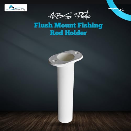 MARINE CITY Flush Mount Fishing Rod Holder, 90 Degree ABS Plastic, for Boats, Kayaks, Yachts - color: White, style: 1 Pcs